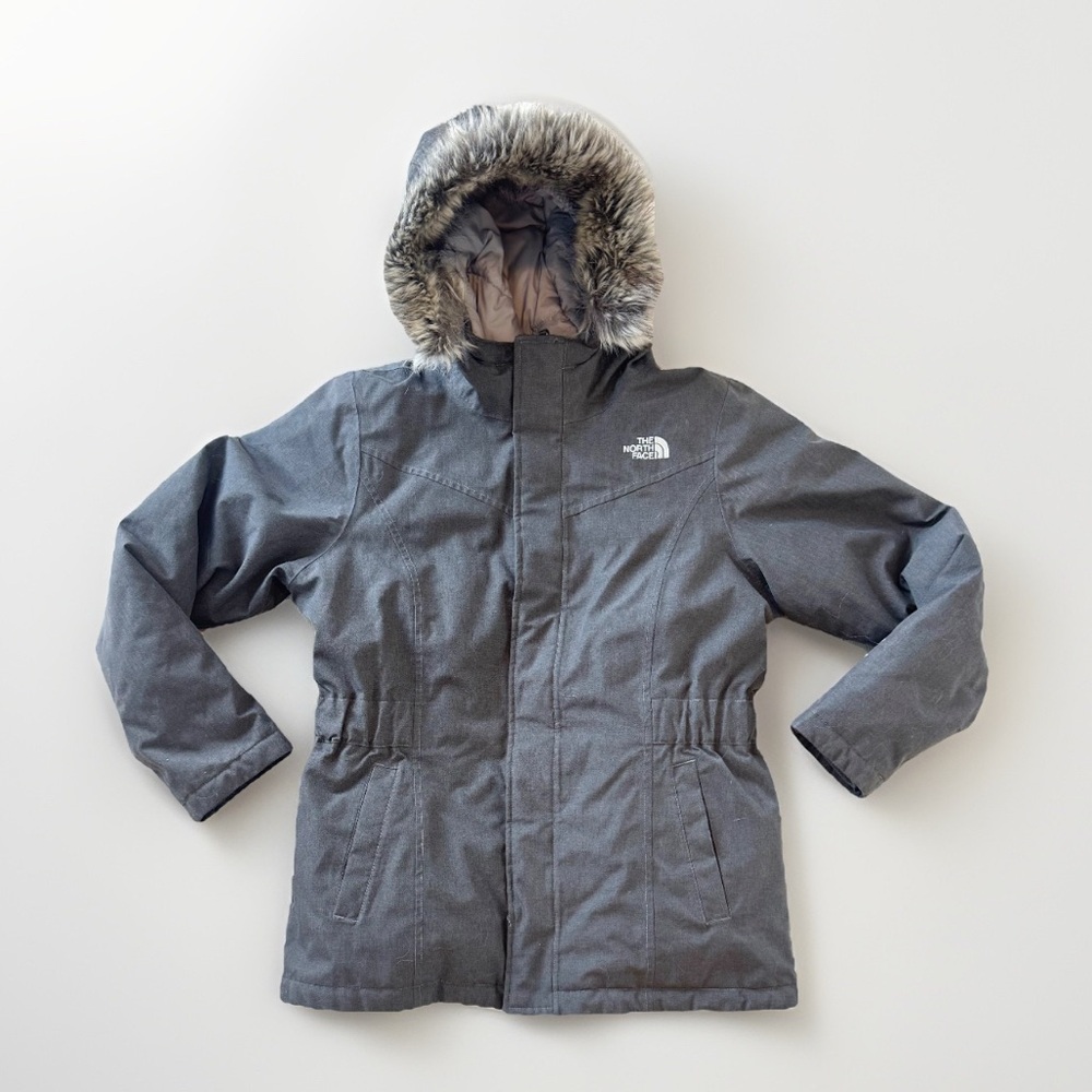 The North Face Sz XL/18 Girls DryVent 550 Jacket Coat Hood Goose Down Gray